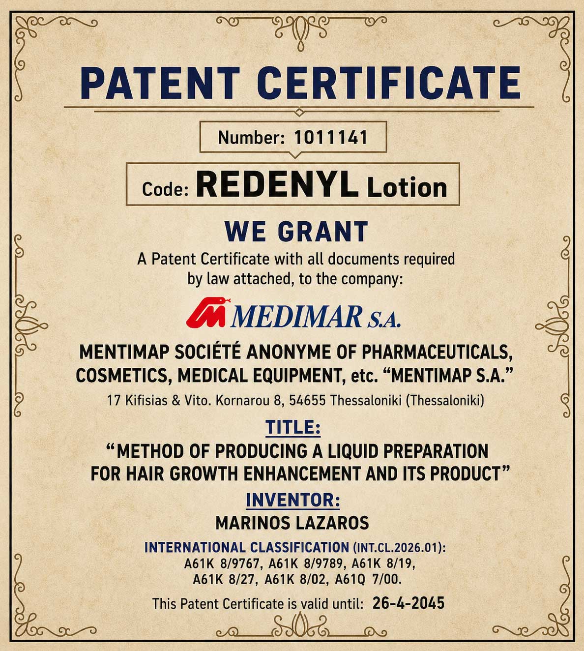 New distinction – recognition of the innovation of Redenyl Lotion